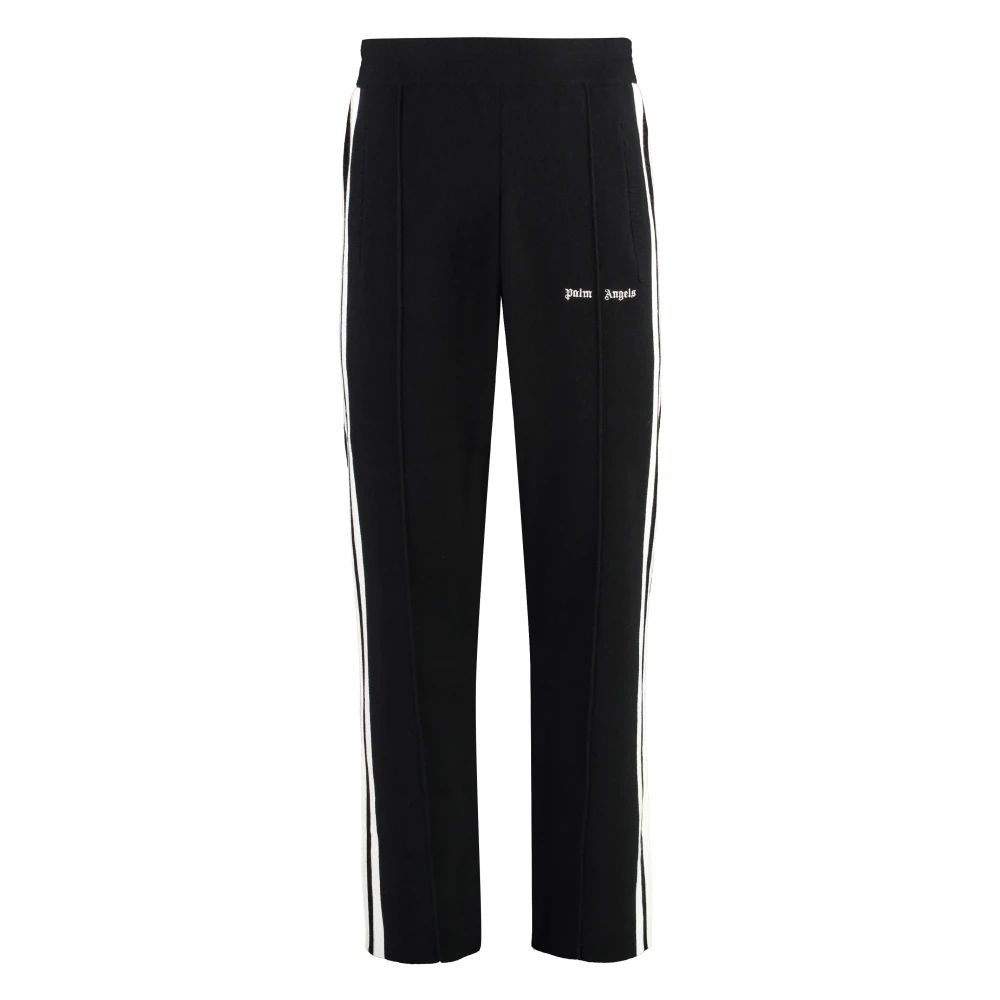 Palm Angels Gestreepte Gebreide Track Broek Black Heren