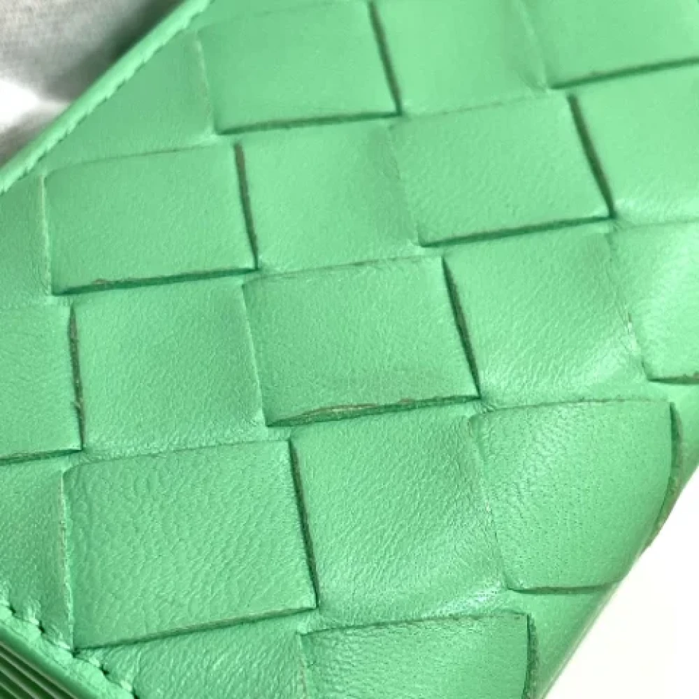 Bottega Veneta Vintage Pre-owned Leather wallets Green Dames