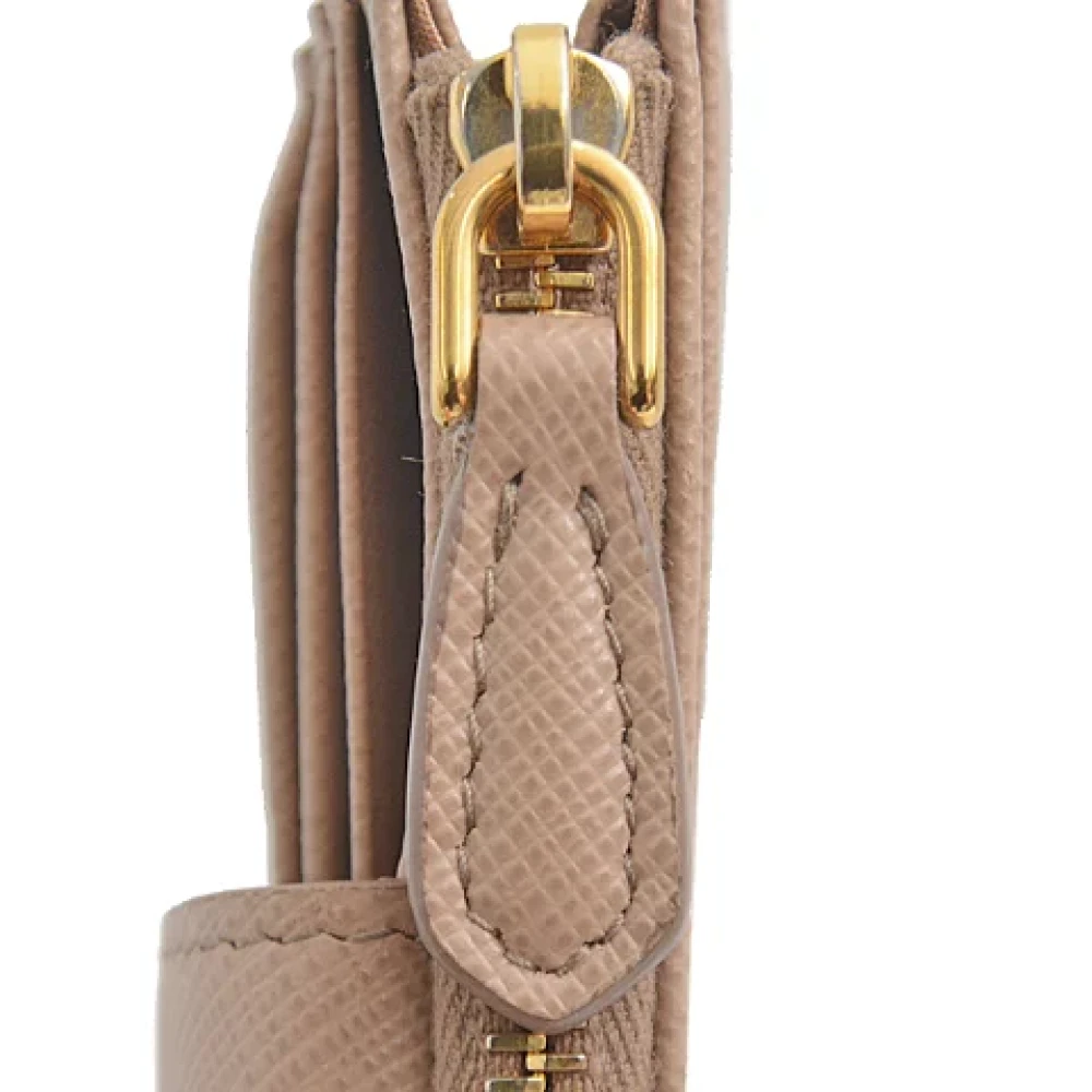 Prada Vintage Pre-owned Leather wallets Beige Dames