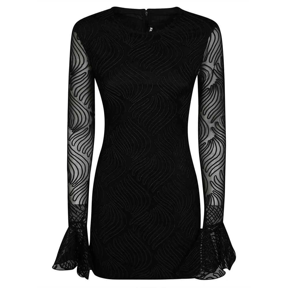 Rotate Birger Christensen Glanzende Mini Jurk Black Dames