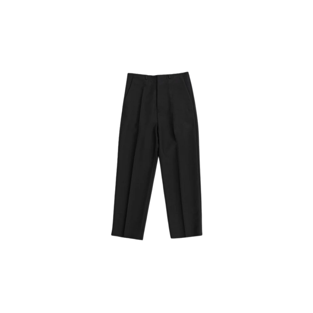 MM6 Maison Margiela Zwarte Rechte Broek met Riemlussen Black Heren
