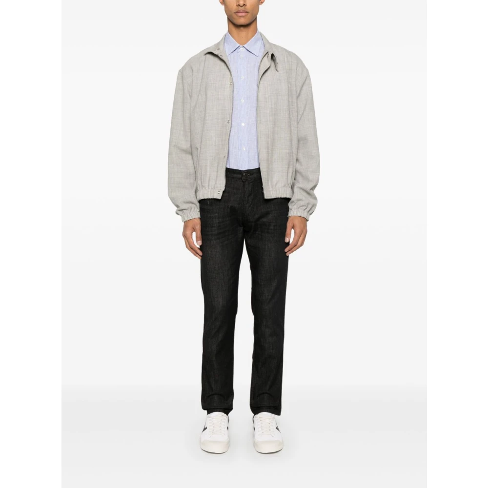 Emporio Armani Blauwe Jeans met Zwarte Details Blue Heren