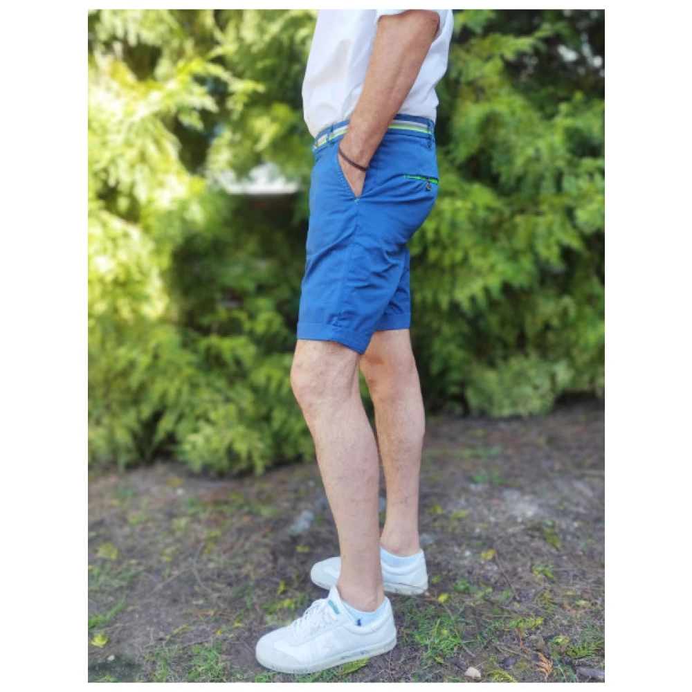 Mason's Stretch Chino Bermuda Shorts Blue Heren