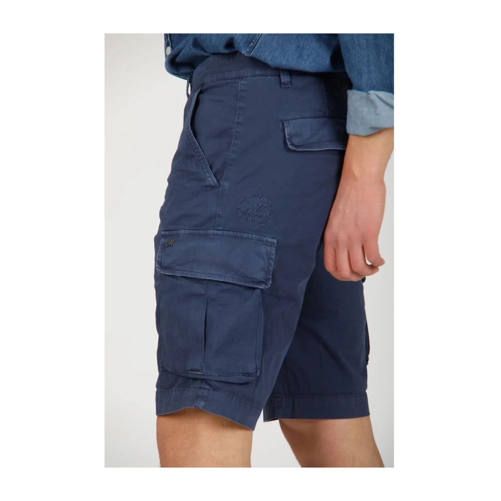 Mason's Navy Blauwe Cargo Bermuda Shorts Blue Heren