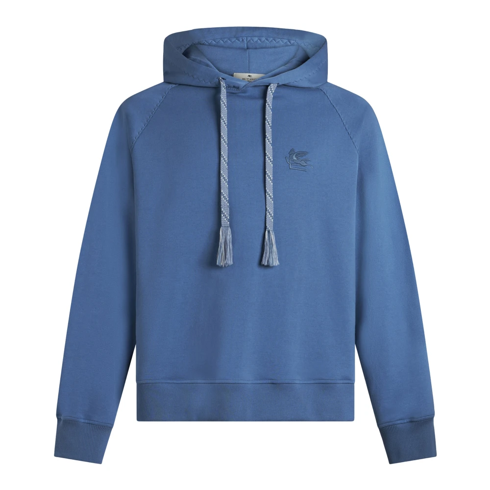 ETRO Blauwe Katoenen Hoodie met Logo Blue Heren