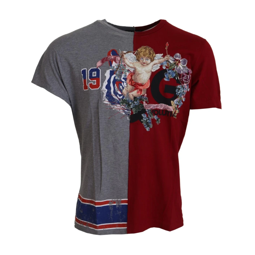 Dolce & Gabbana Men's Multicolor T-Shirts, S, Floral Angels Short Sleeve T-Shirt