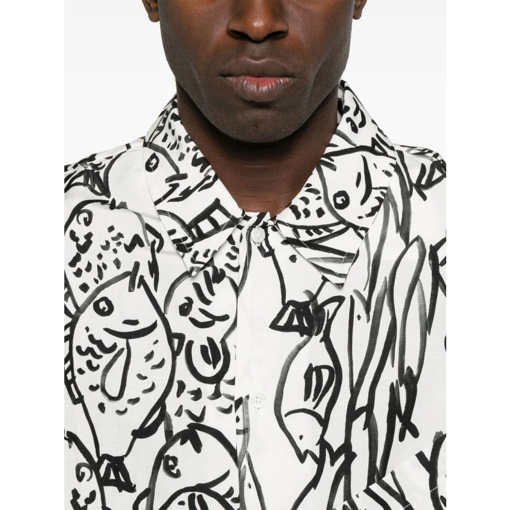 Jacquemus Zwarte overhemd voor moderne mannen White Heren