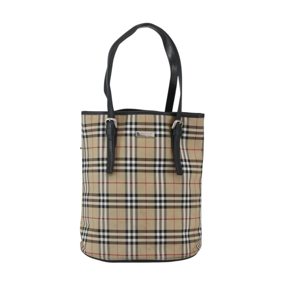 Burberry Vintage Women's Beige Pre-Owned Vintage Haymarket Check Tote Bag