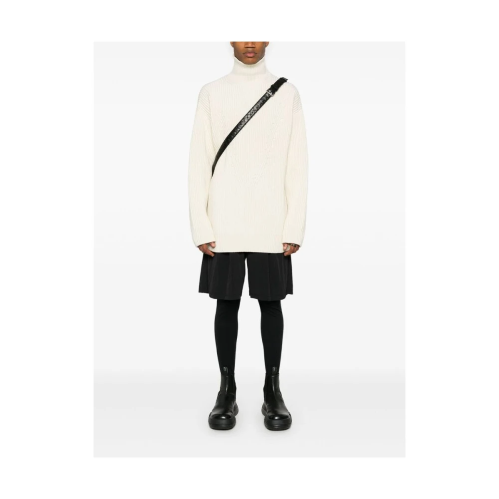 Jil Sander Eierschaal Wit Grof Gebreide Trui White Heren