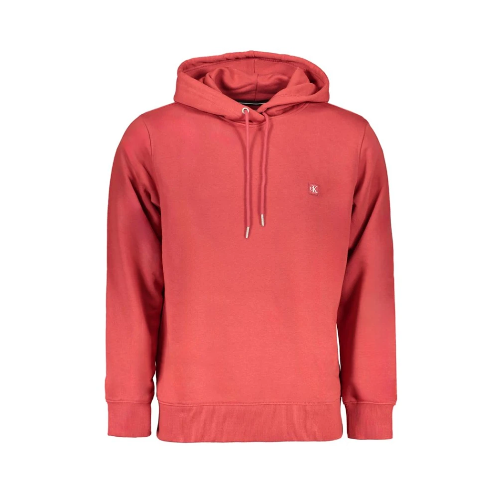 Calvin Klein Red Cotton Hooded Jumper Logo - Male - Hoodies - Red - 2XL - Sweatshirts & Hoodies
