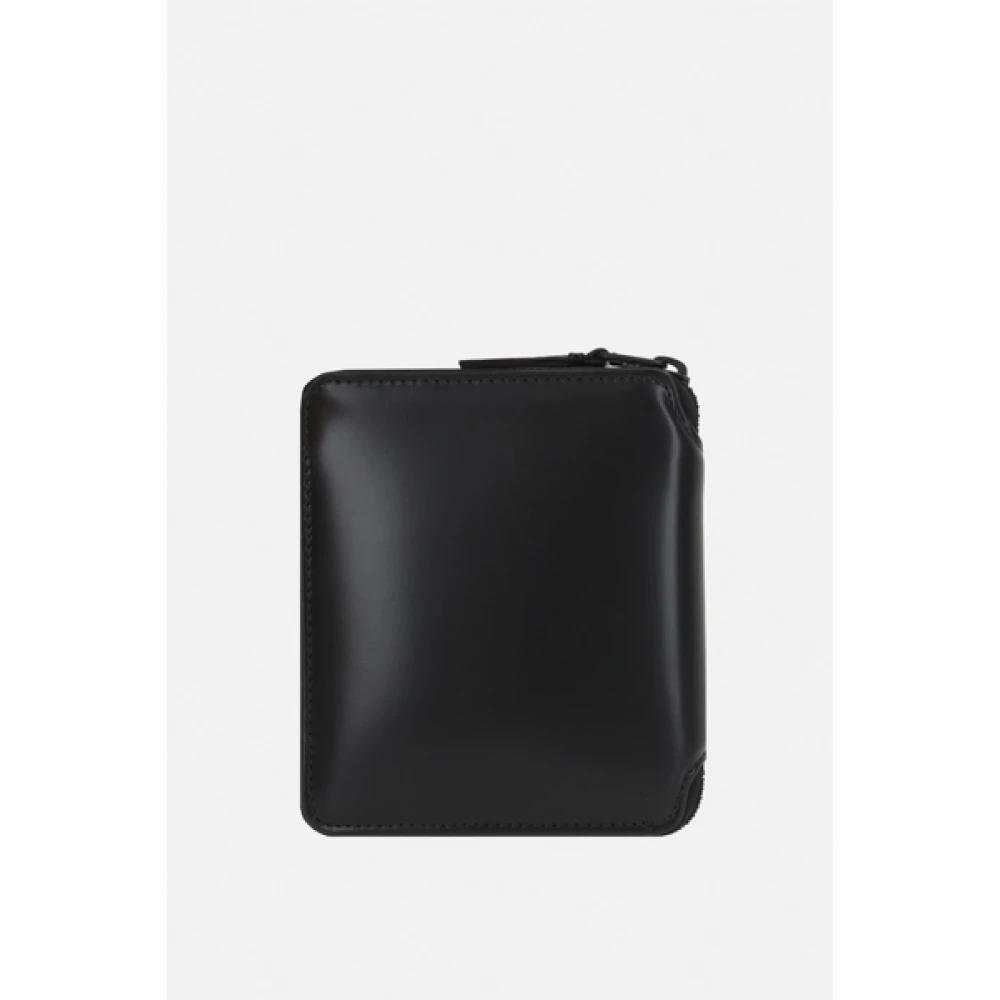 Comme des Garçons Zwarte Leren Ritsportemonnee Black Heren