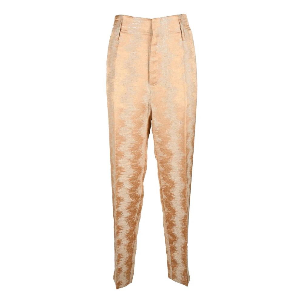 Forte Linnen Katoenen Broek Orange Dames