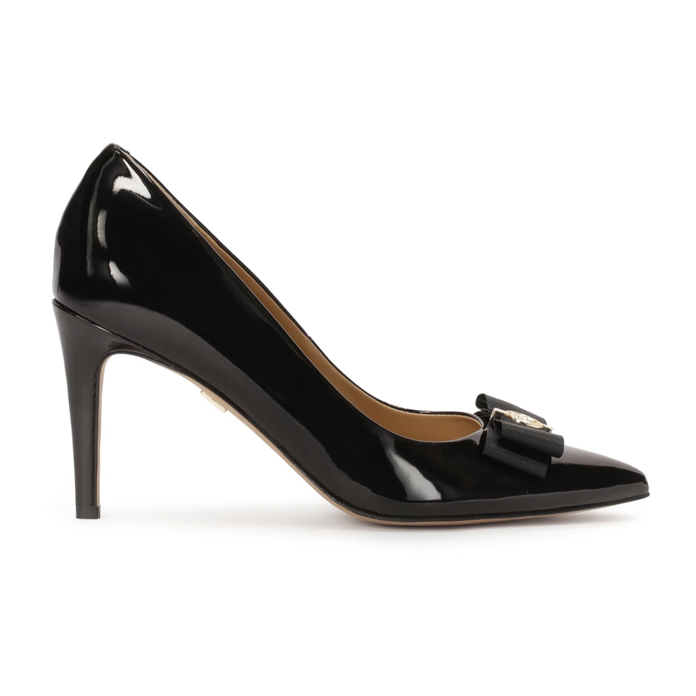 Kazar Lackerade pumps med rosett Black, Dam