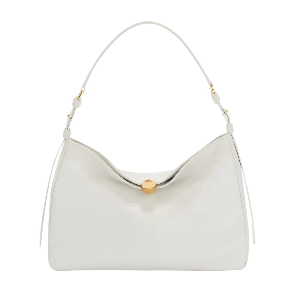 Furla Zachte leren schoudertas in ijswit White Dames