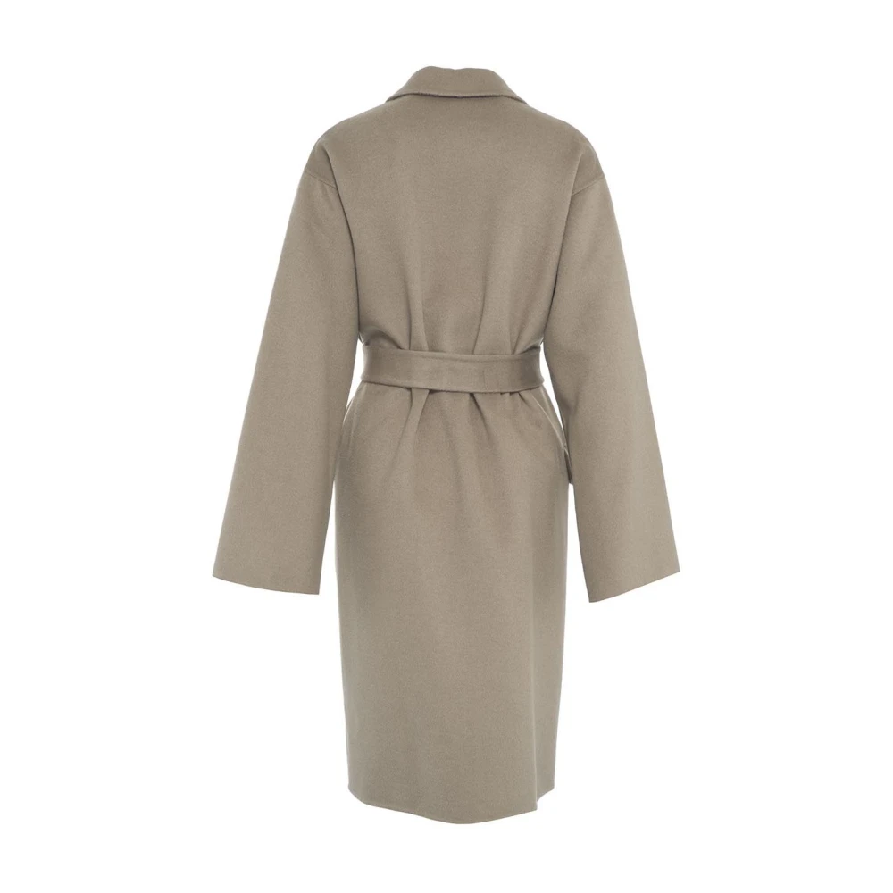Ottod'Ame Grijze Geriemde Wollen Jas Aw24 Gray Dames