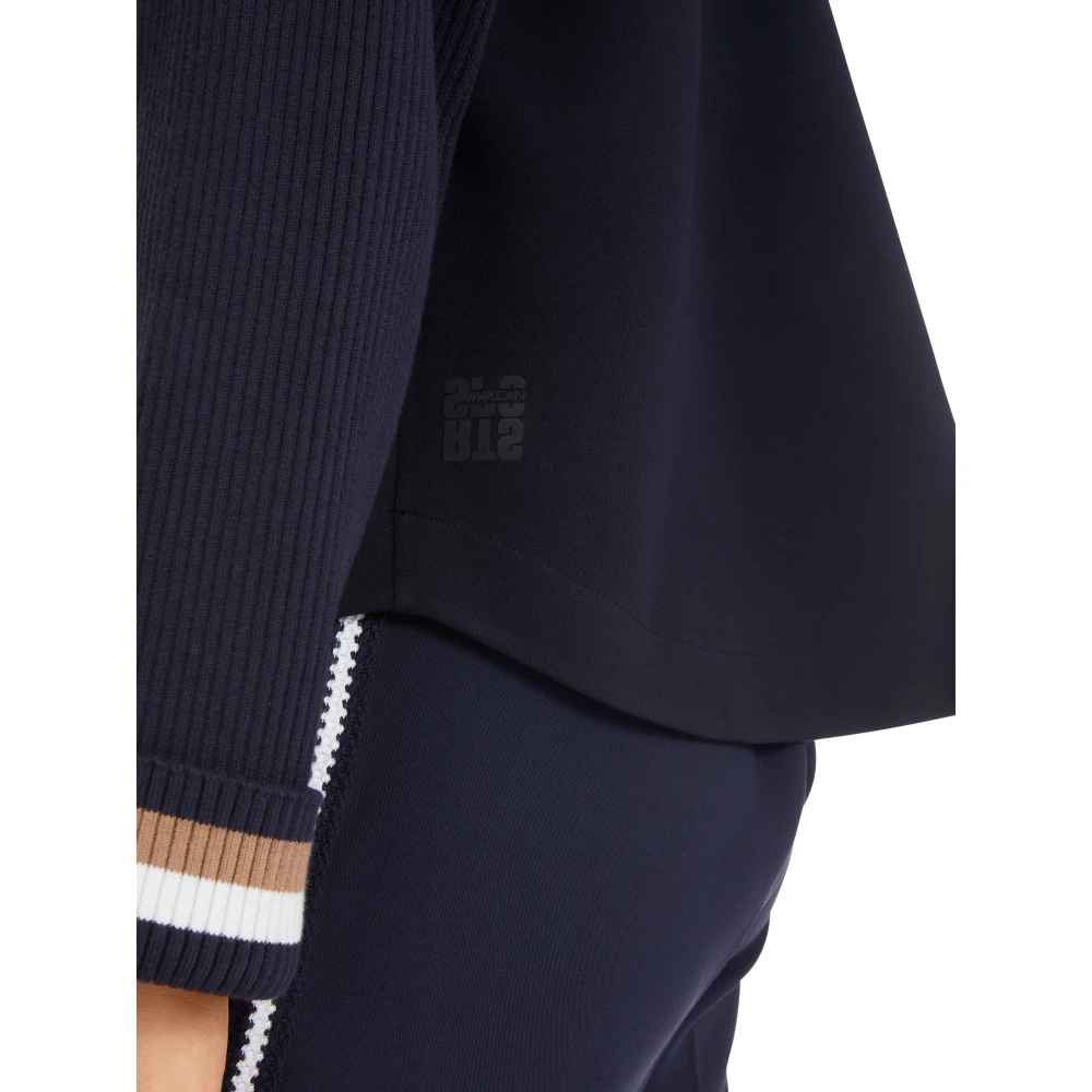 Marc Cain Elegant A-Line Hooded Sweatshirt Blue Dames