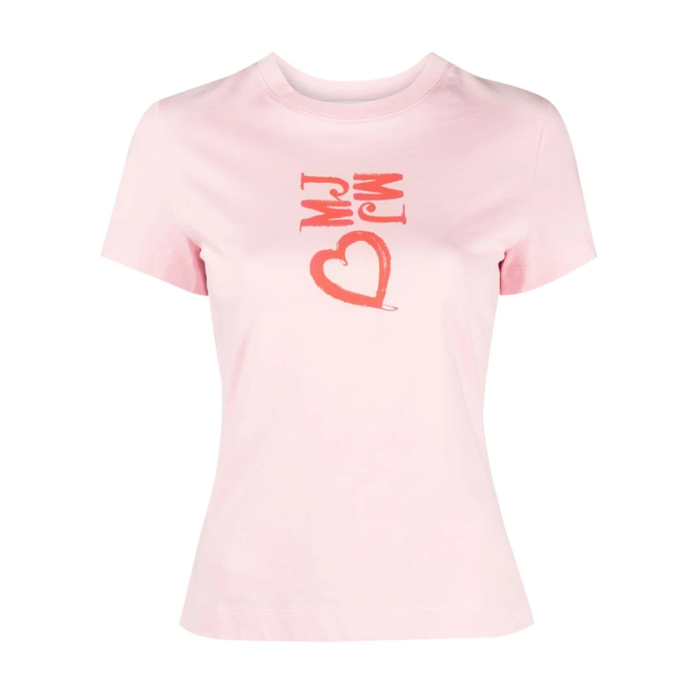 Moschino Vrouw Roze Tops Dames, L, Katoen, T-Shirts
