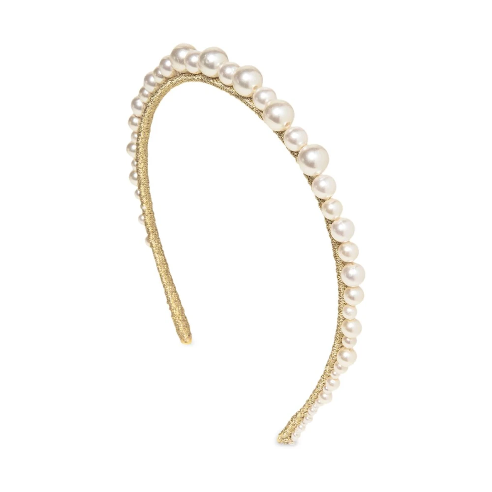 Jennifer Behr Gouden Faux-Parel Haaraccessoire White Dames