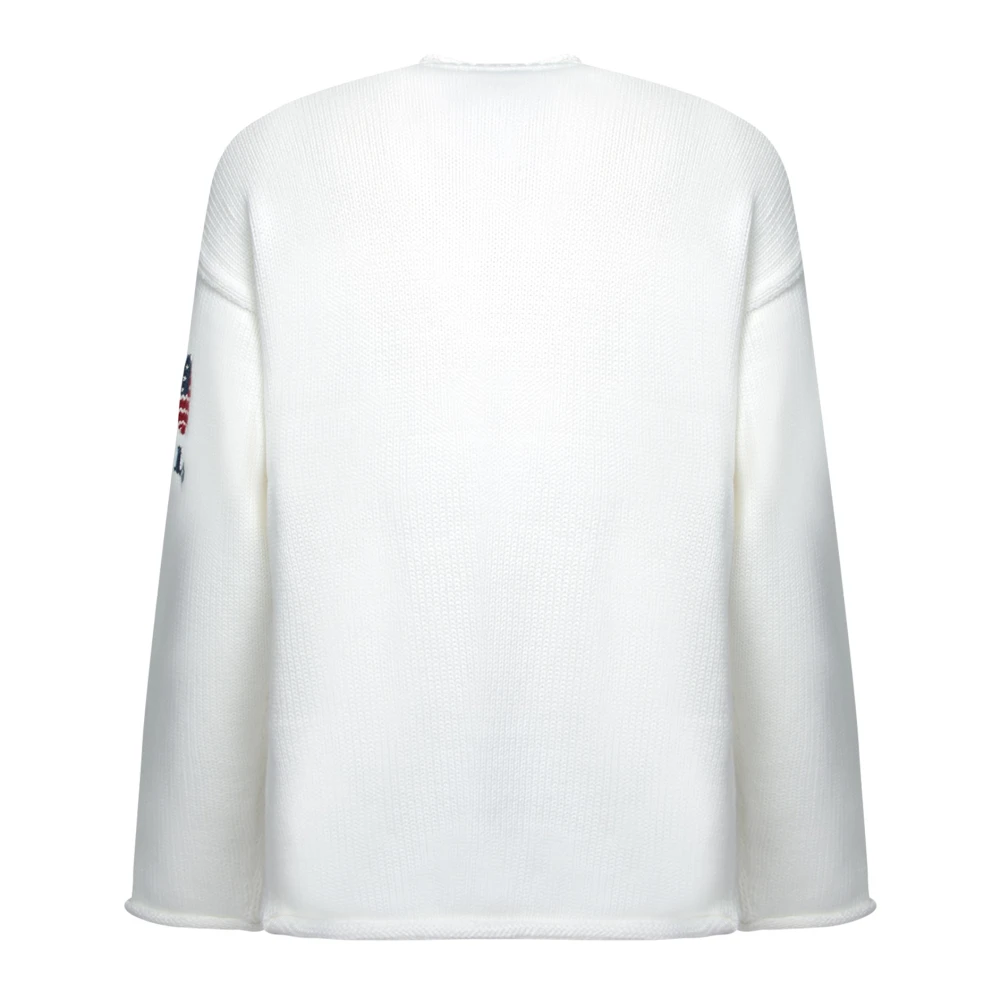 Polo Ralph Lauren Amerikaanse vlag lange mouw trui White Heren