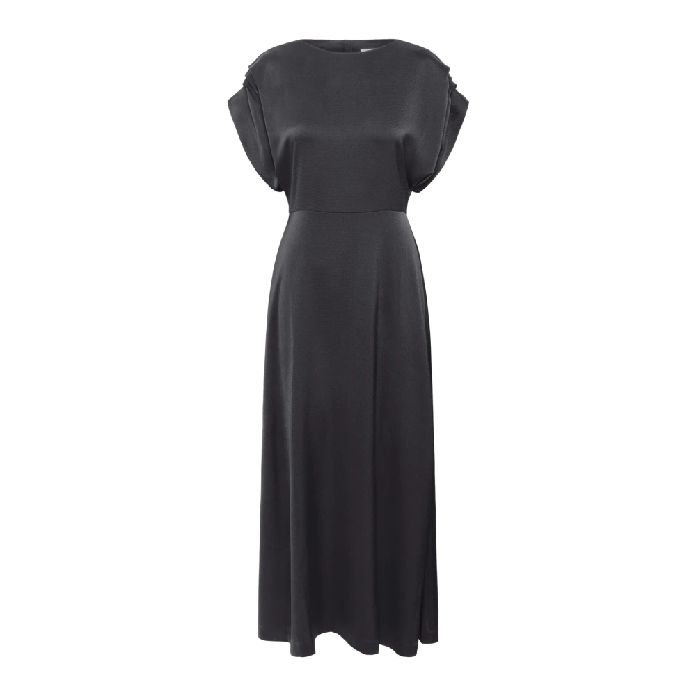 Inwear Gray Charcoal Dress With Boat Neckline - Female - Midi Dresses - Xs - Dresses