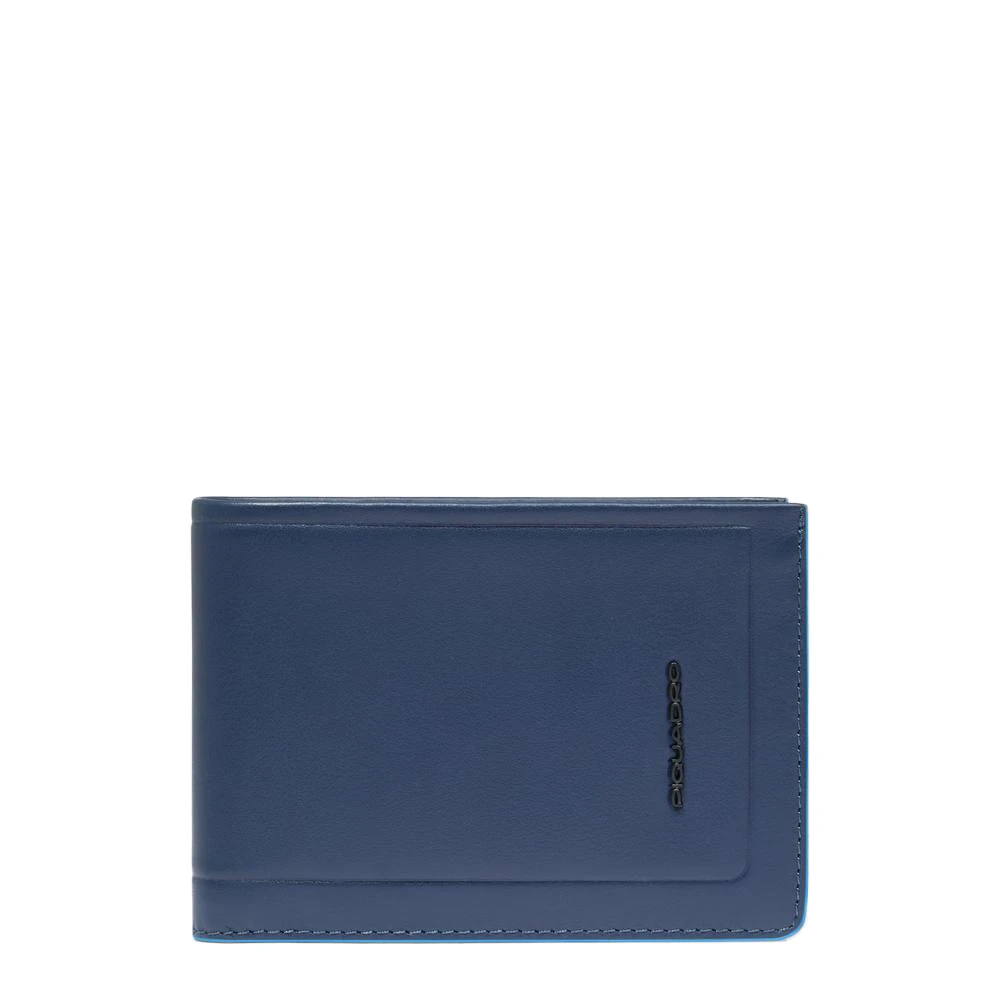 Piquadro Herr Blå Accessoarer One Size, Läder, Men’s Leather Wallet With Flip Up Id Window, Coin, Pocket Credit Card Slots And Rfid Protection