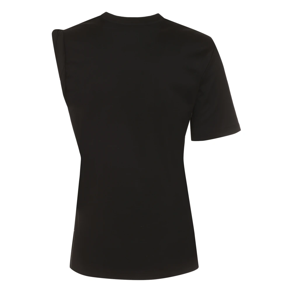 Versace Goddess Front Print Katoenen T-shirt Black Dames