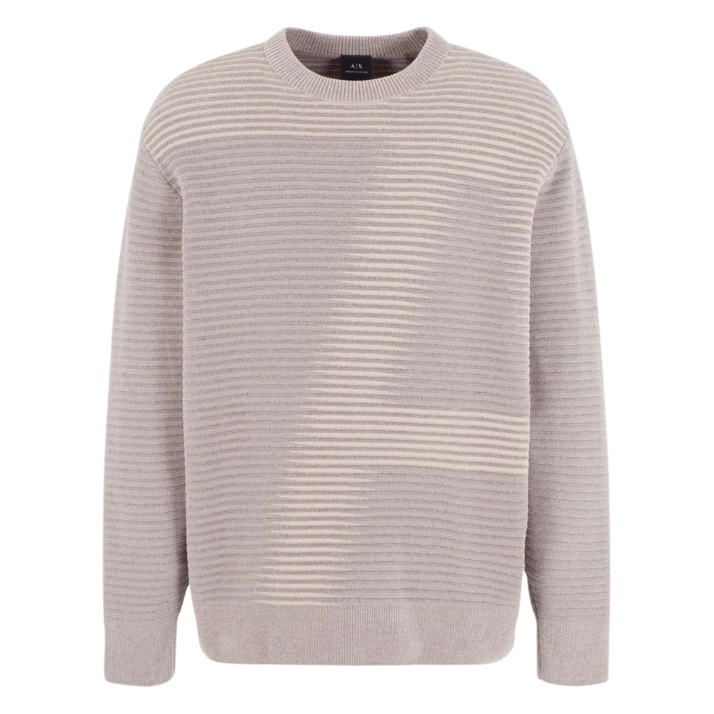 Armani Exchange Taupe Pullover Stijlvolle Sweater Beige Heren