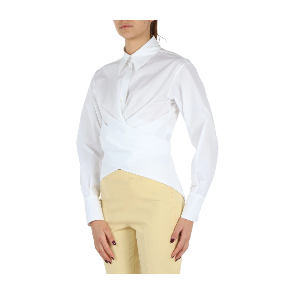 Fabiana Filippi Overlappende Detail Poplin Shirt White Dames