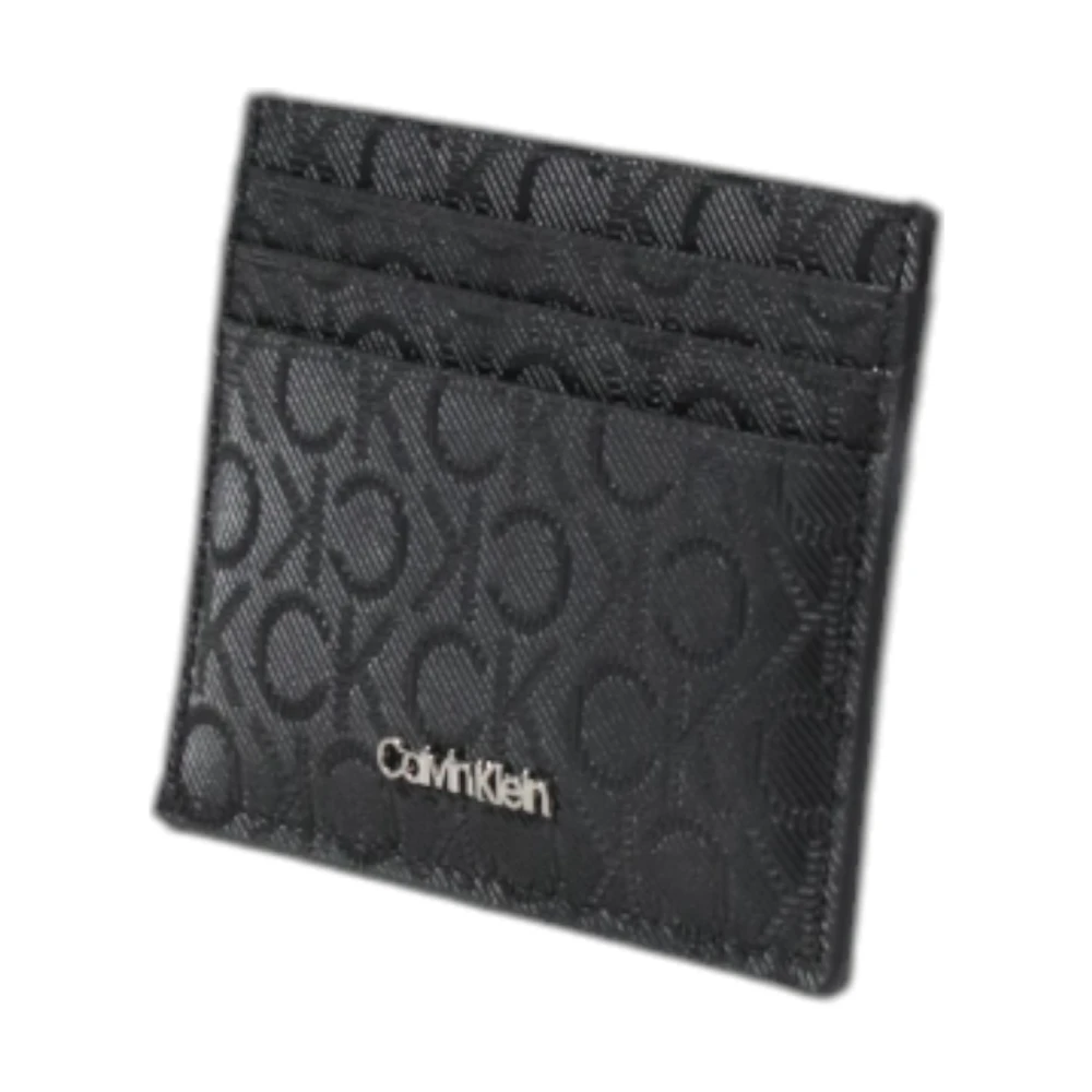 Calvin Klein Leren Heren Kaarthouder Lente Zomer Collectie Black Heren