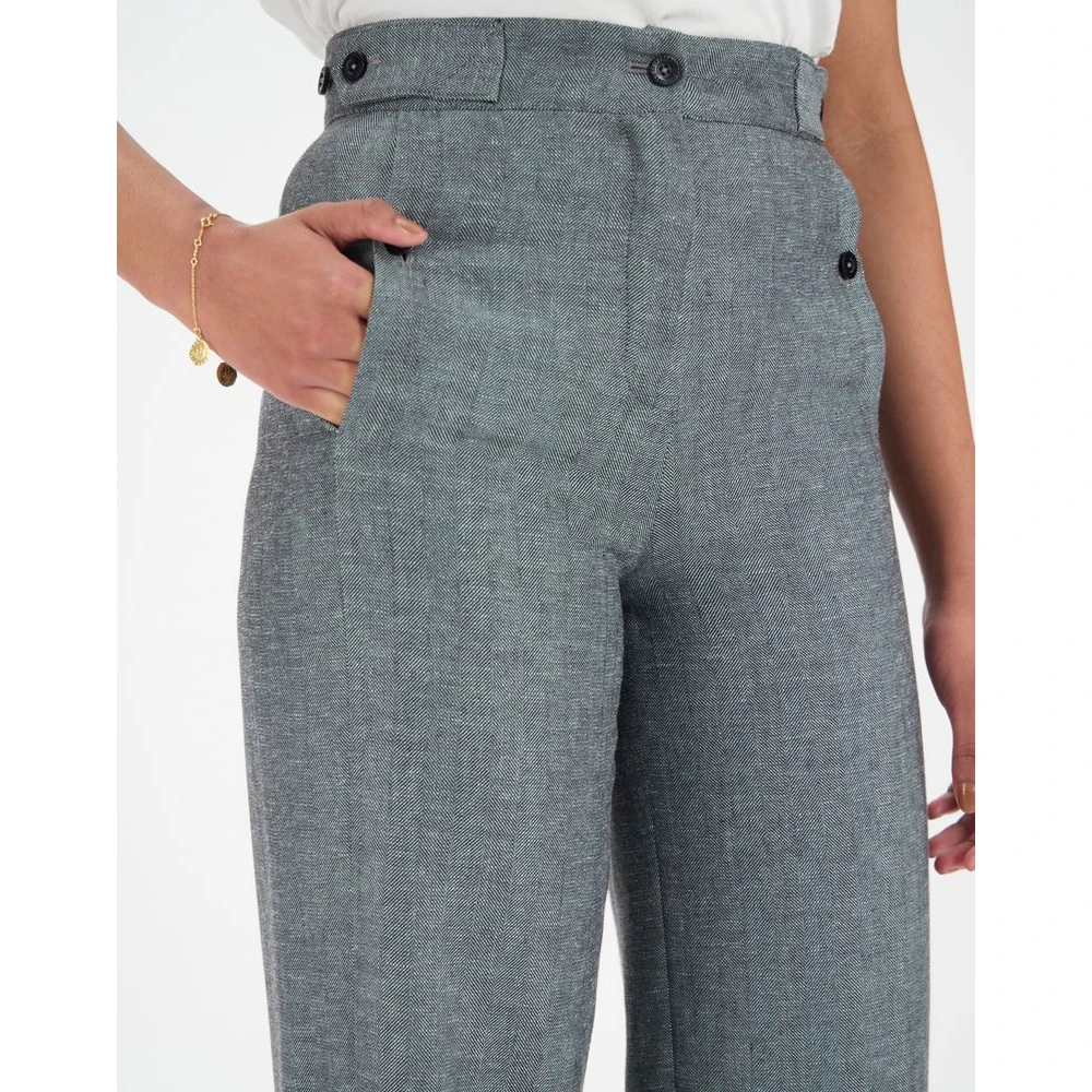 Ines De La Fressange Paris Piotr broek met darts Gray Dames