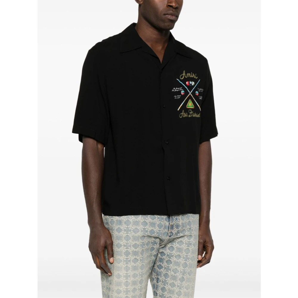 Amiri Pool Cue Bowling Shirt Black Heren