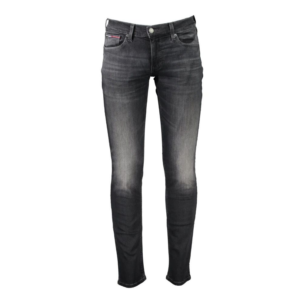 Tommy Hilfiger Zwarte Denim Jeans Slim Fit Geborduurd Black Dames