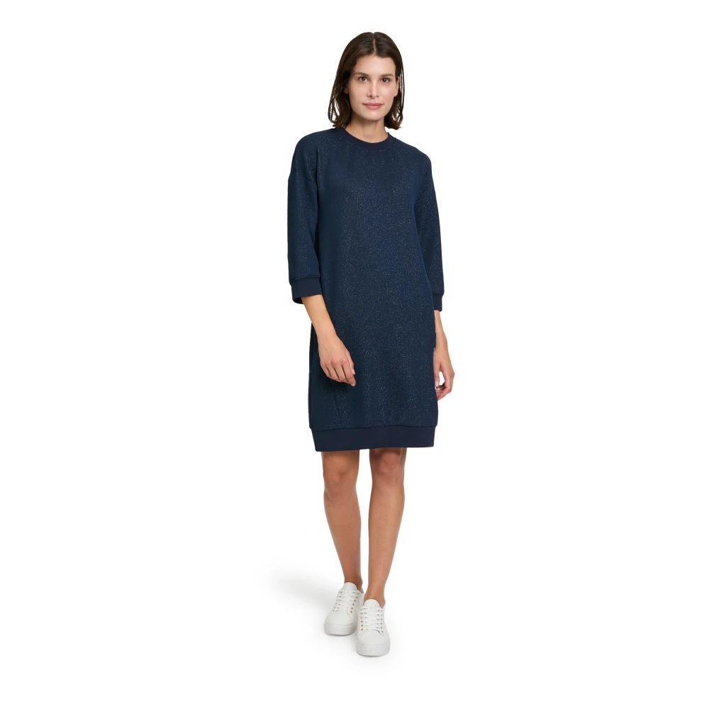 Betty & Co Casual Jurk met Lurexdraad Blue Dames