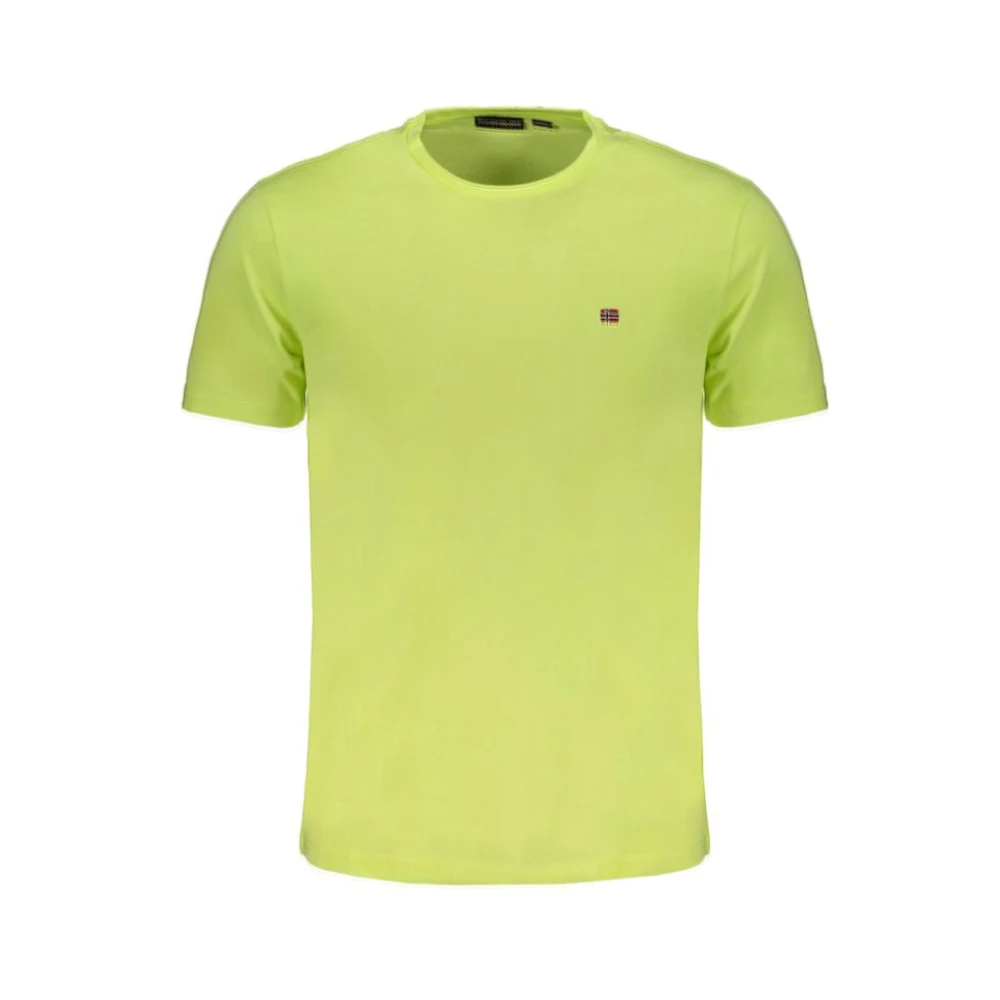 Napapijri Geel Katoenen Geborduurd Logo T-Shirt Yellow Heren