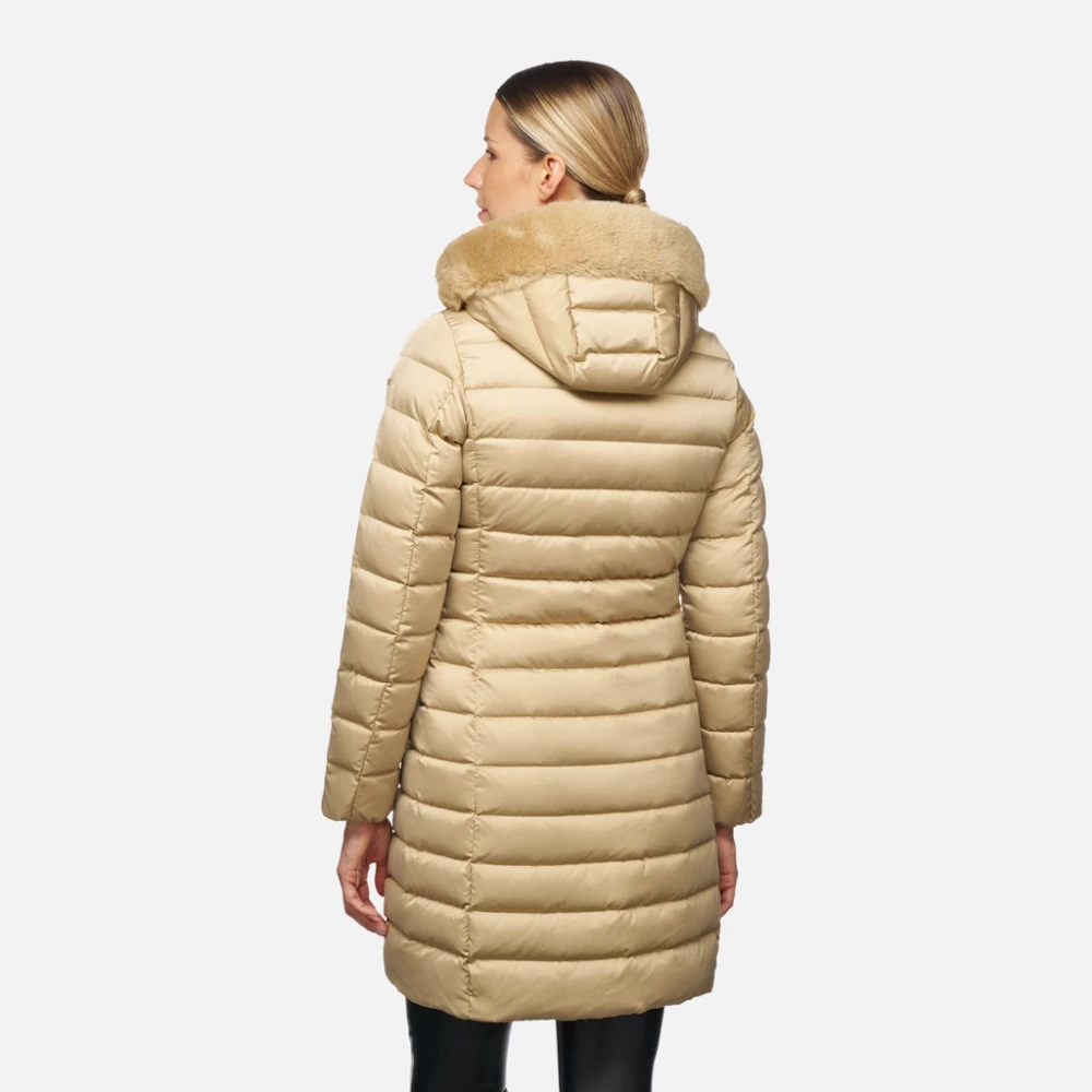 Geox Stijlvolle Armagnak Mantel voor Mannen Beige Dames