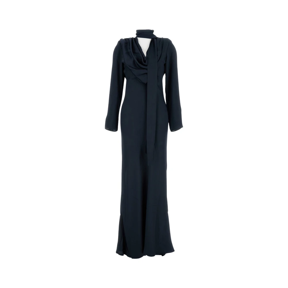 Rotate Birger Christensen Women's Blue Gowns, 2XS, Long Wide-Fit Dress
