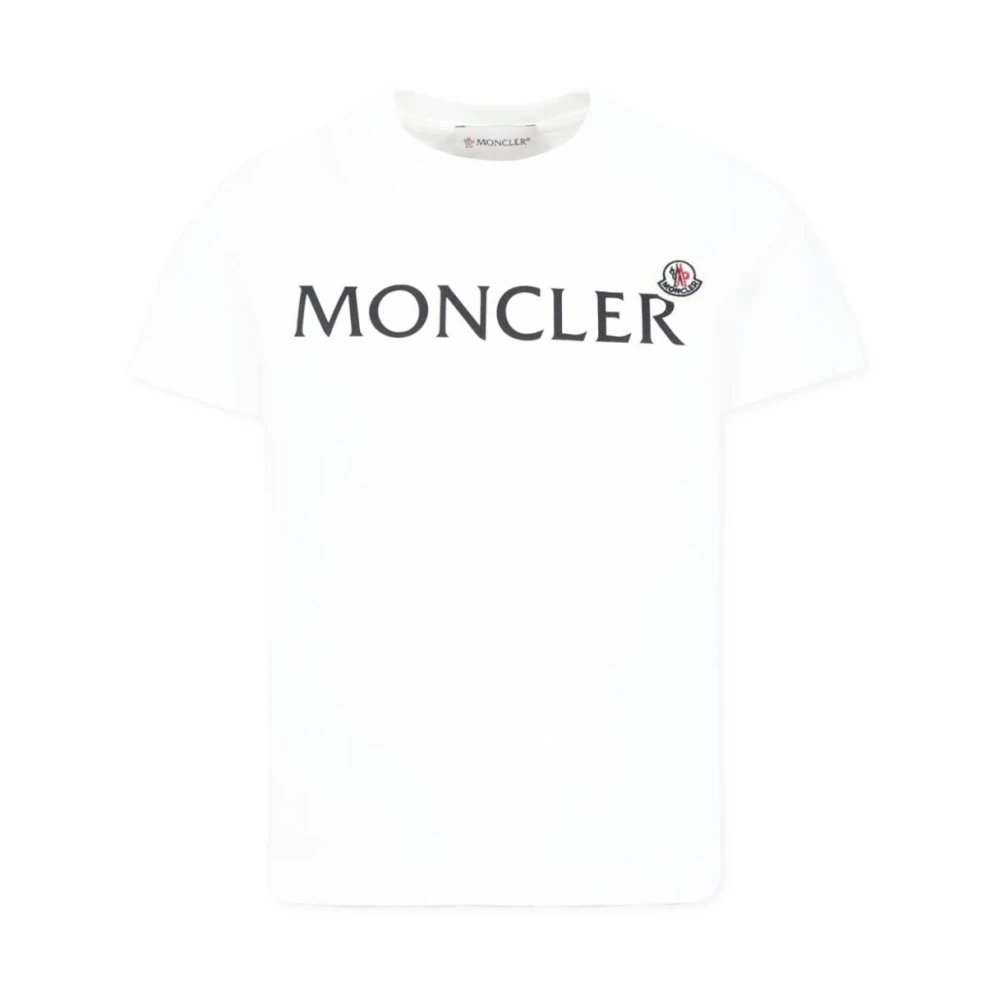 Moncler Boys White Kids T-Shirt With Logo Patch