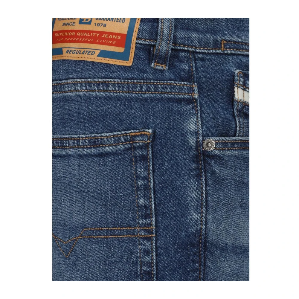 Diesel Jeans met handtekening lederen patch Blue Heren