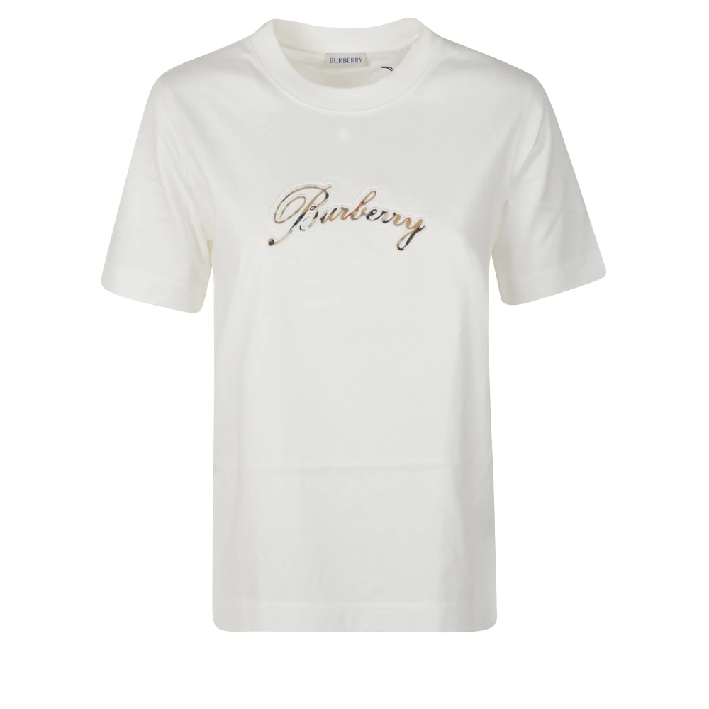 Burberry Women's White Logo T-Shirt - T-Shirts - S - Tops