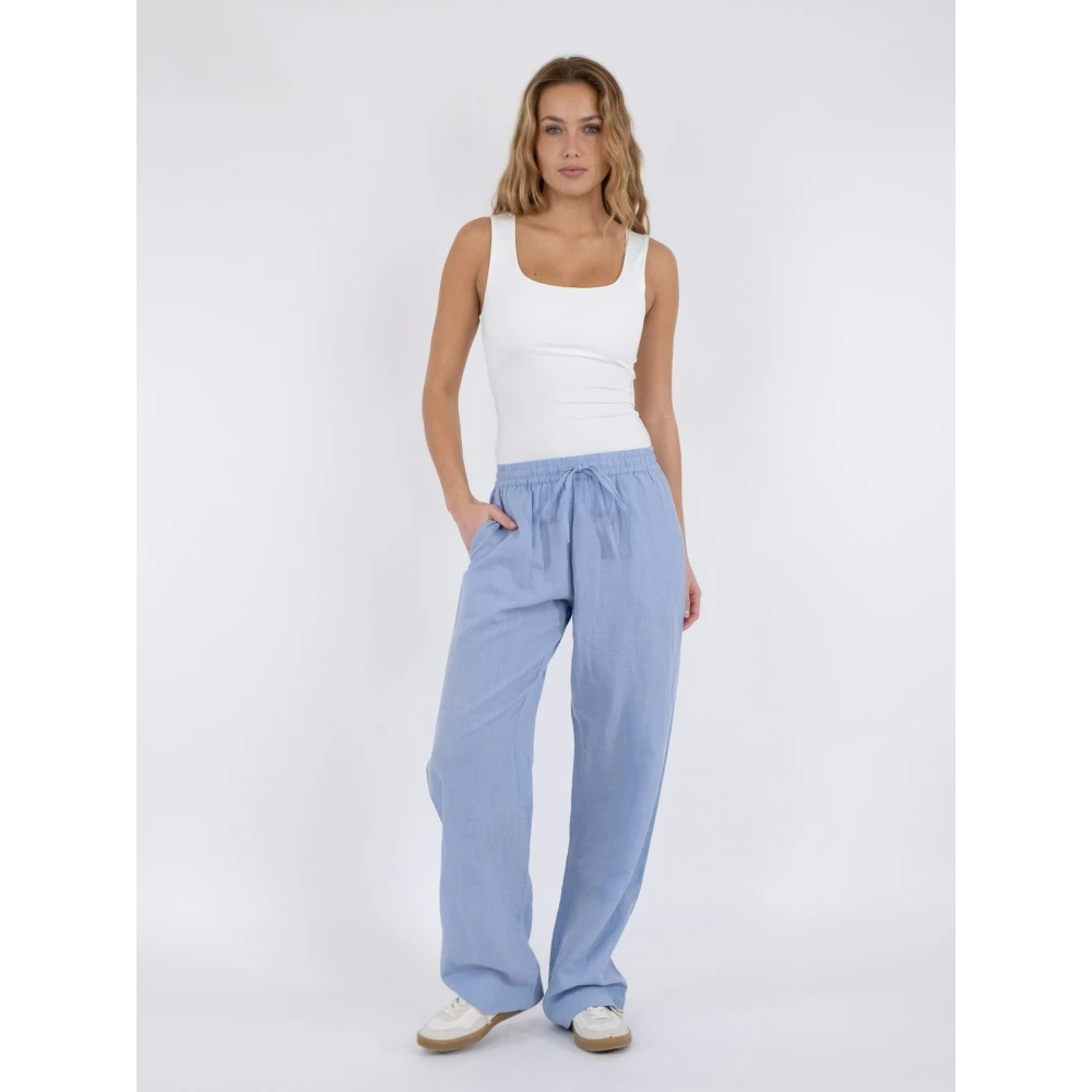 NEO NOIR Wide Trousers Blue Dames