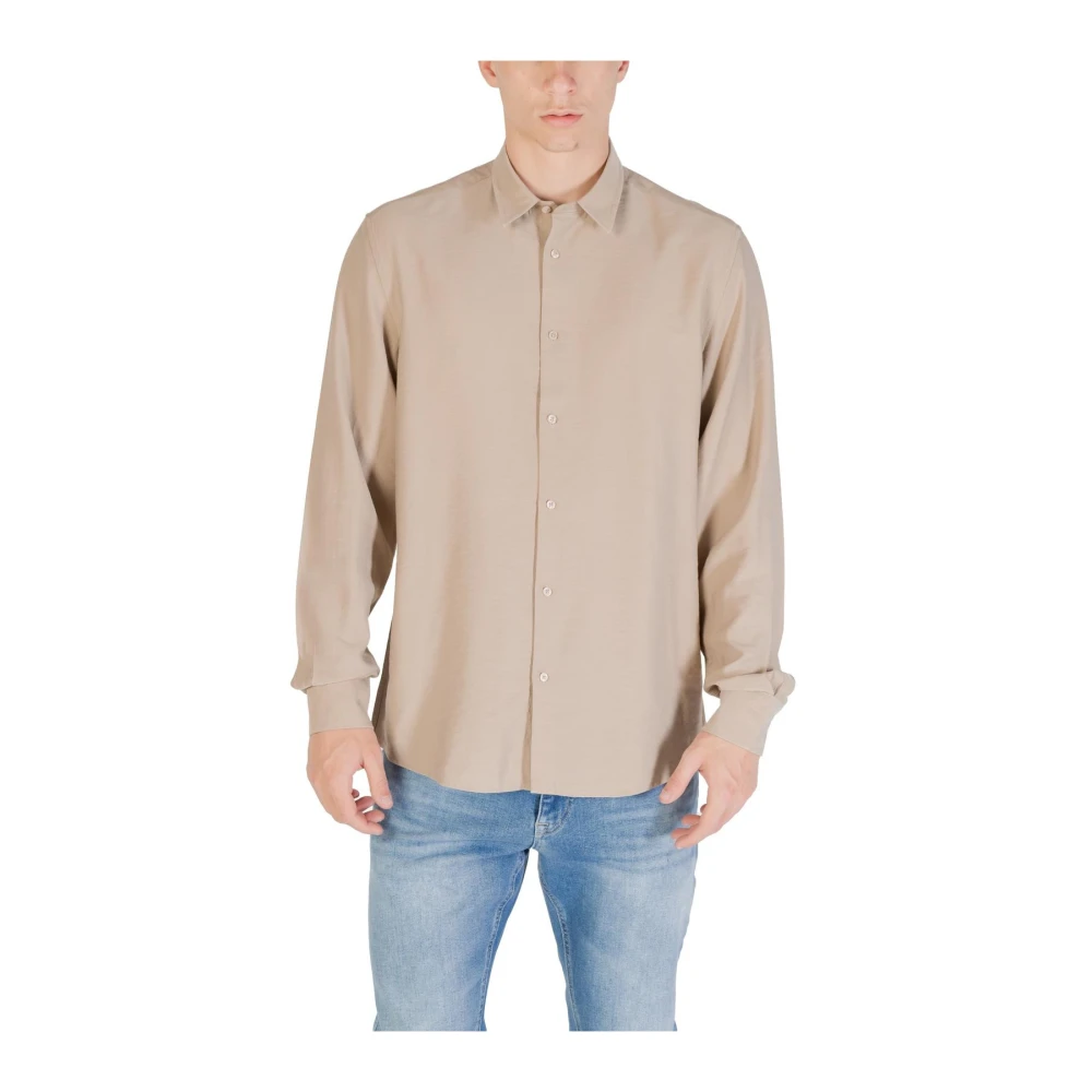 Antony Morato Men's Beige Classic Long Sleeve Button-Up Shirt - Casual Shirts - Xl- Shirts