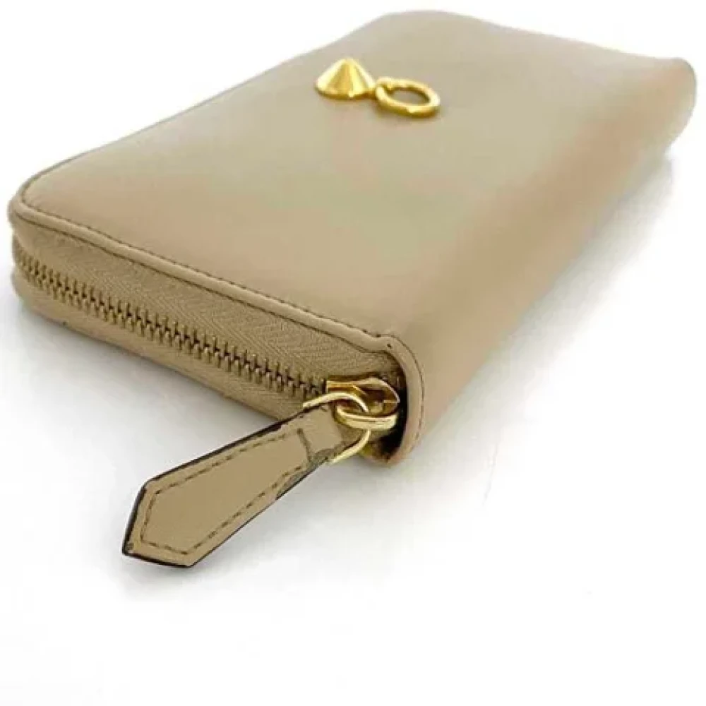 Fendi Vintage Pre-owned Leather wallets Beige Dames