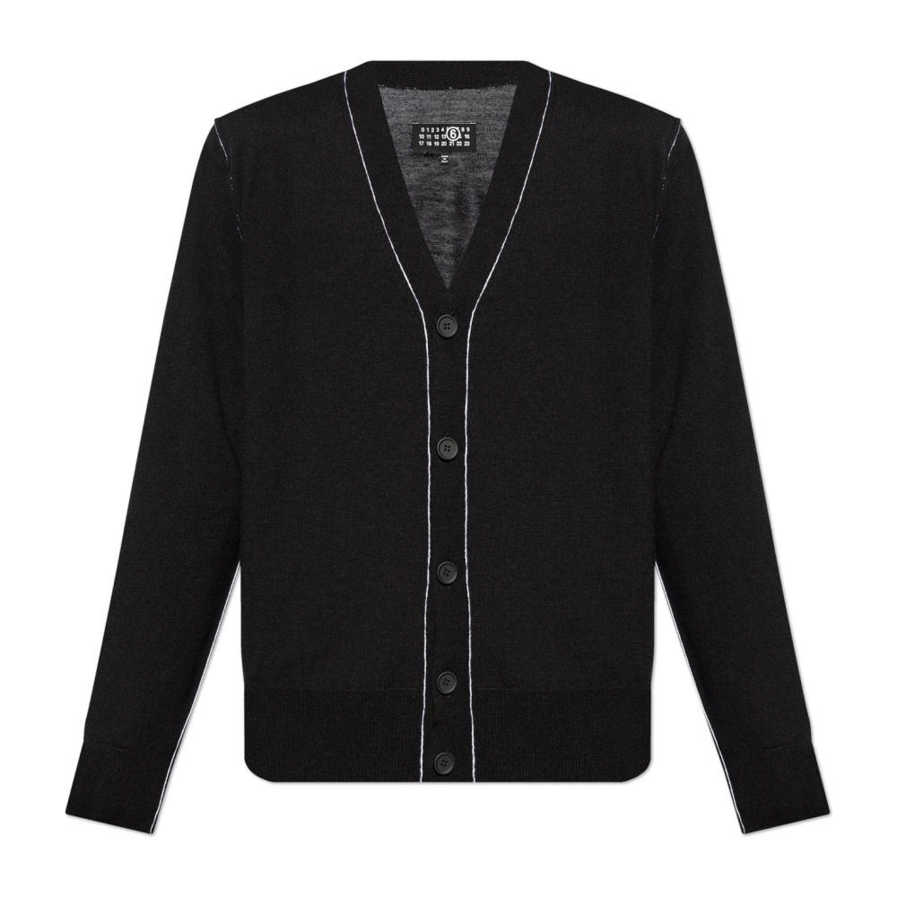 MM6 Maison Margiela V-hals Cardigan Black Heren
