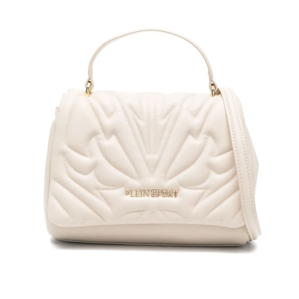 Plein Sport Gewatteerde Eco Leren Schoudertas Beige Dames