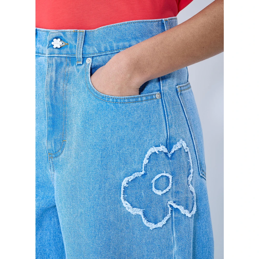 Marni Denim Jeans met Bloemenmotief Blue Dames