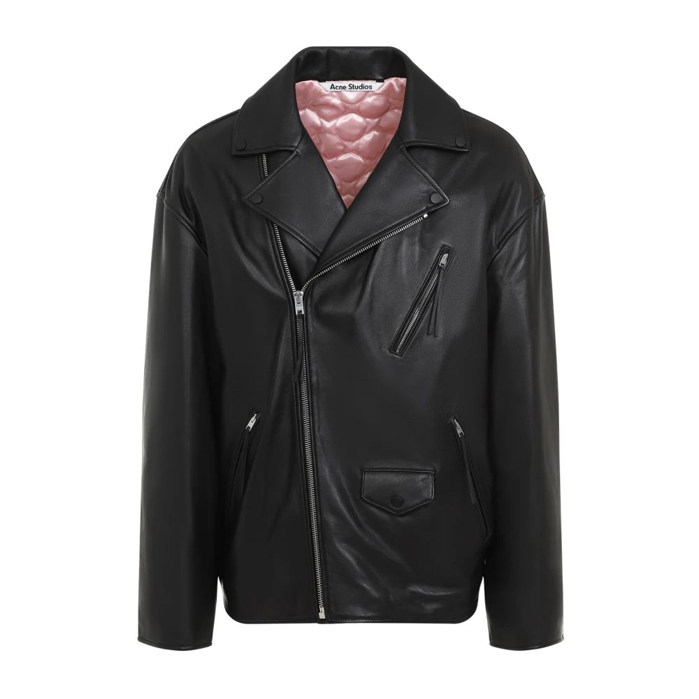 Acne Studios Zwarte Leren Jas voor Mannen Black Heren
