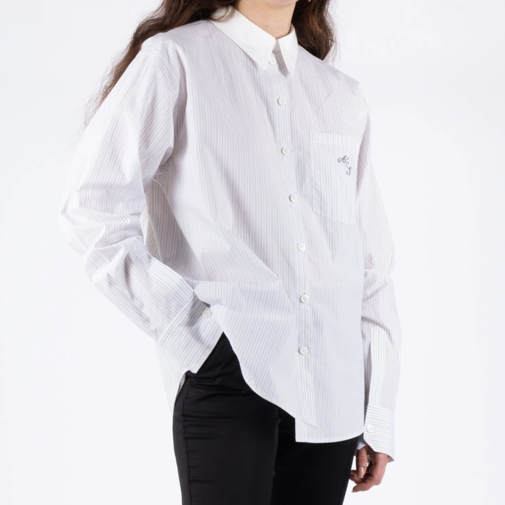 Acne Studios Gestreept Overhemd White Dames