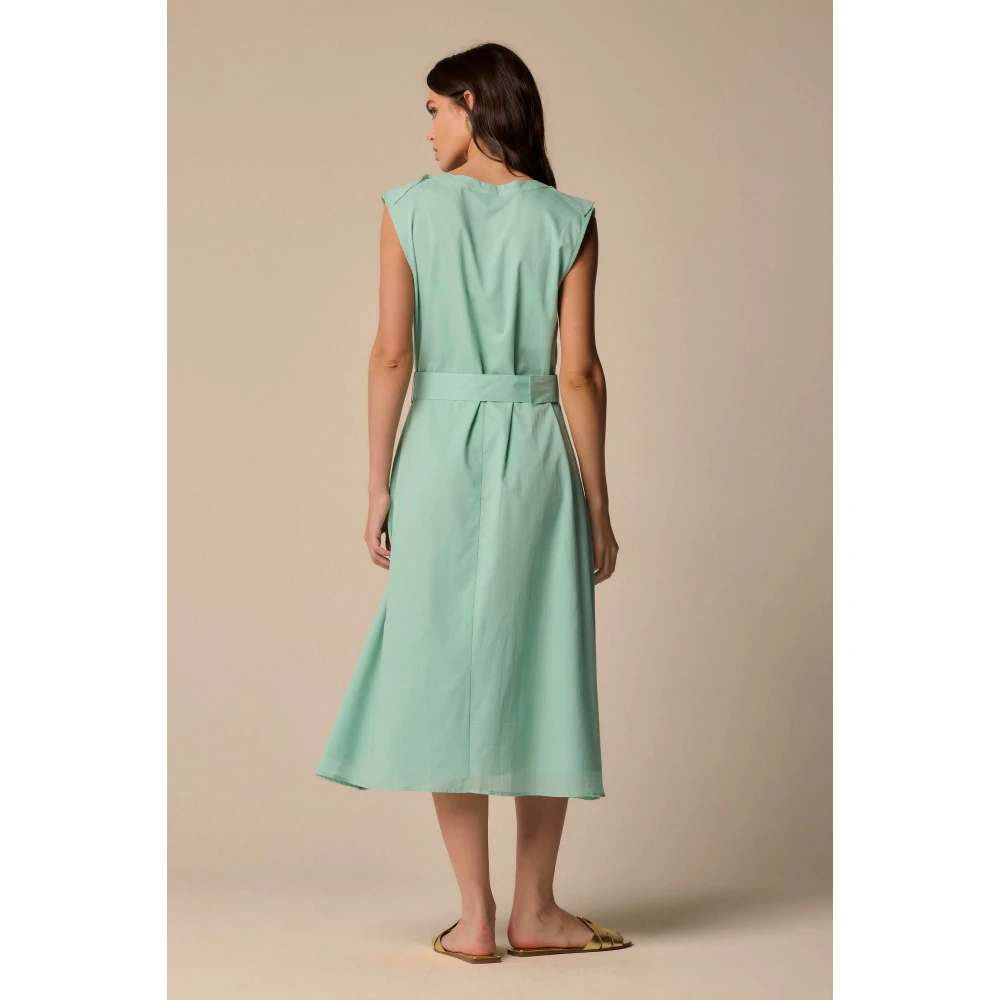 Kocca Elegante Midi Jurken voor Vrouwen Green Dames
