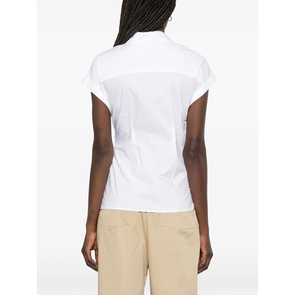 Ermanno Scervino Witte Mouwloze Knoop-Detail Shirt White Dames