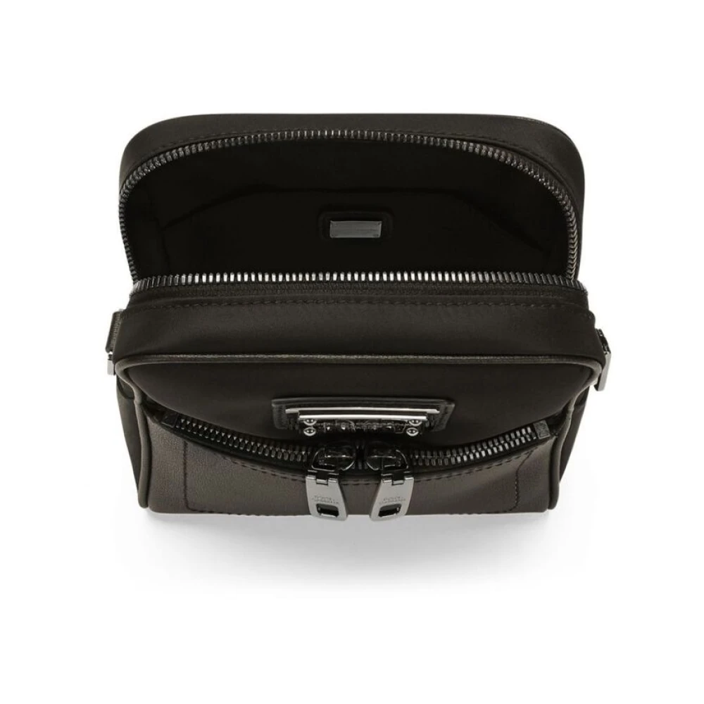 Dolce & Gabbana Zwarte Bum Bag met Zilverkleurige Hardware Black Heren